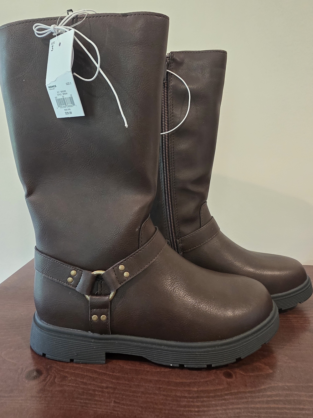 New! Girls Size 3 Sonoma Brown Tall Riding Boots